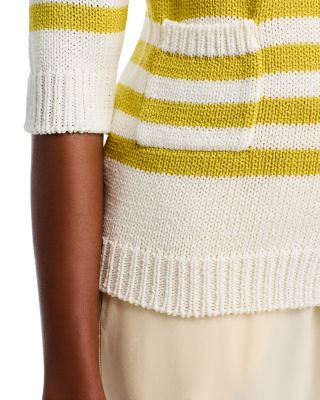 Striped Elbow Sleeve Cardigan 
