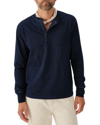 Buck Mason - Yuma Cotton Blend Indigo Dipper Long Sleeve Henley