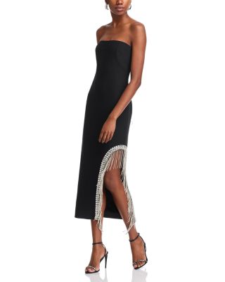 パーティードレス Navy Eliot Strapless Fringe Dress Bcbgmaxazria Navy Eliot Strapless Fringe Dress | Grailed