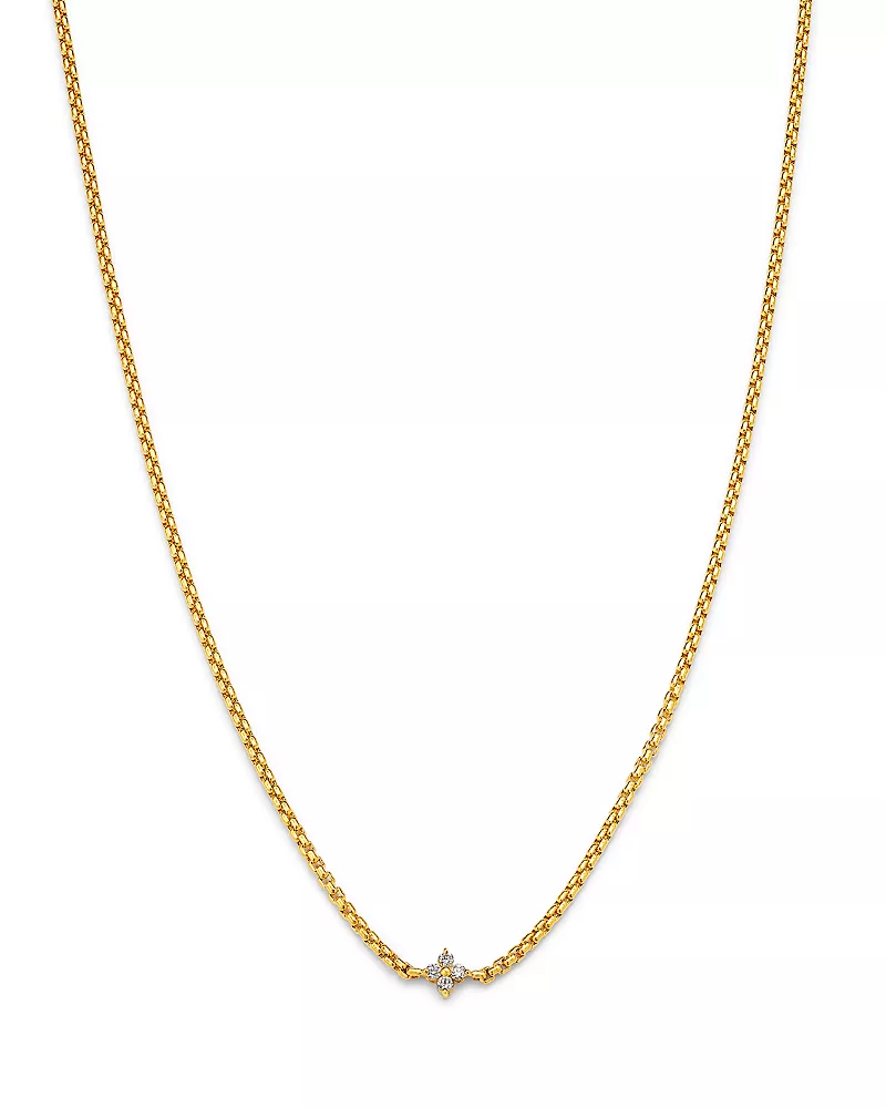 Zoe Chicco 14K Yellow Gold Diamond Pendant Box Chain Necklace, 14
