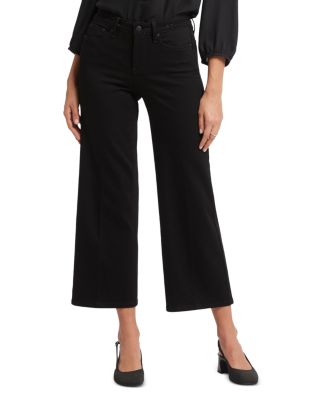 NYDJ - Teresa High Rise Ankle Wide Leg Jeans in Black Rinse