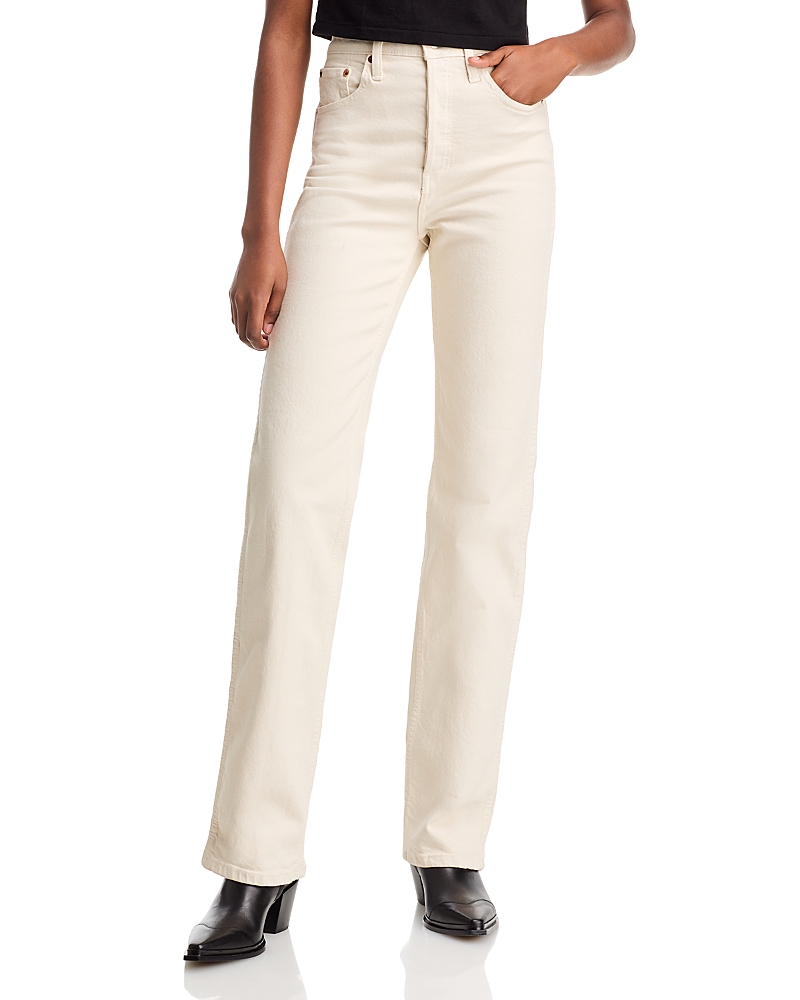 Re/Done 90s High Rise Bootcut Jeans in Vintage White