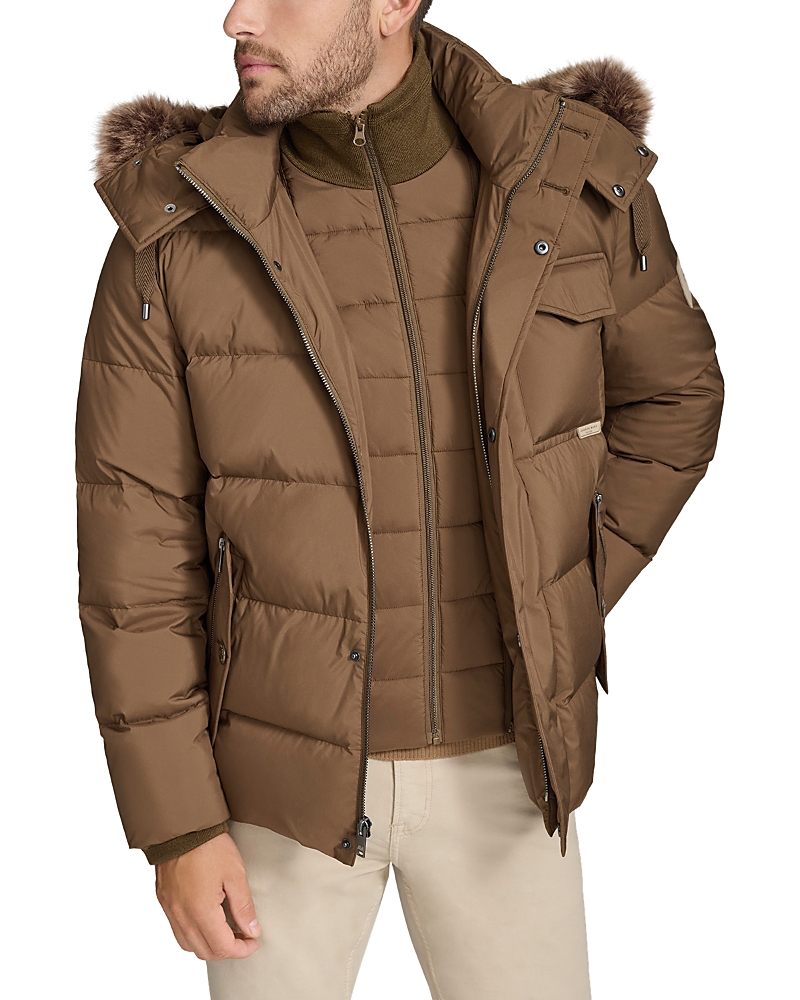 Andrew Marc Forester Faux Fur Trim Down Jacket