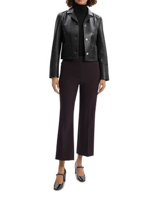 ジャケット・アウター theory 19AW IDEAL LEATHER CROP CREW JKT Theory Official Site | Cropped Piazza Jacket in Leather