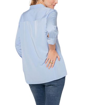 Women&#39;s No-Gap 3/4 Sleeve Maternity &amp; Nursing Button Down Shirt in with Bra Concealing Design in TENCEL (Regular &amp; Petite)