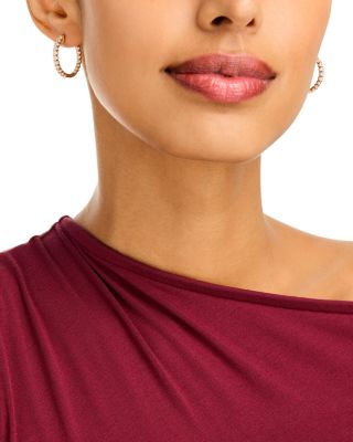 Diamond Inside Out Round Hoop Earrings in 14K Yellow Gold, 1.75 tcw