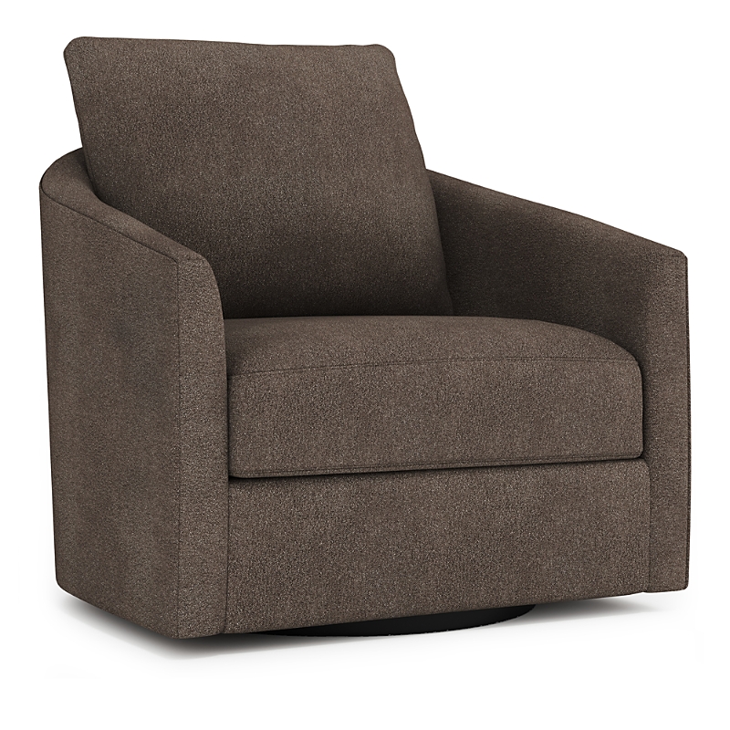 Bernhardt Grenada Swivel Chair In Taupe Fabric - D