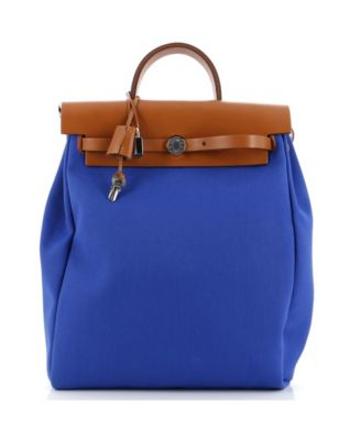 Pre-Owned HERMÈS - Herbag A Dos Zip Backpack Toile and Leather