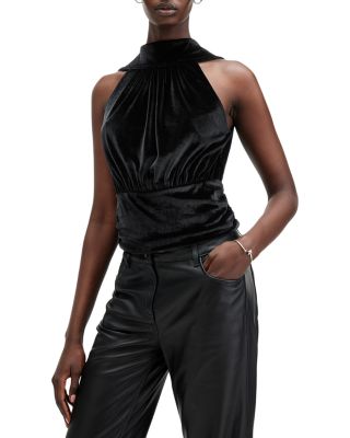 ALLSAINTS - Bellatrix Velvet High Neck Top