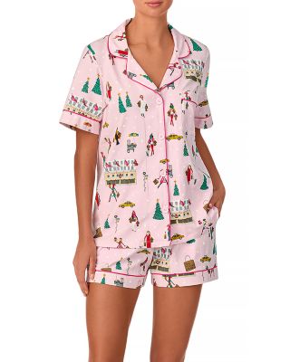 BedHead Pajamas - Cotton Knit Short Sleeve Christmas Pajama Set - Exclusive