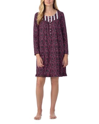 Eileen West - Long Sleeve Cotton Knit Short Nightgown
