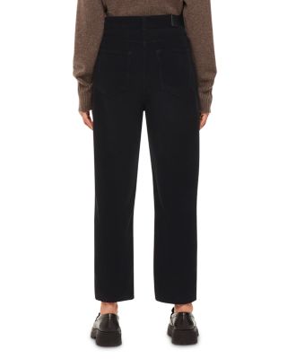 Petite High Waist Cord Barrel Jeans in Black