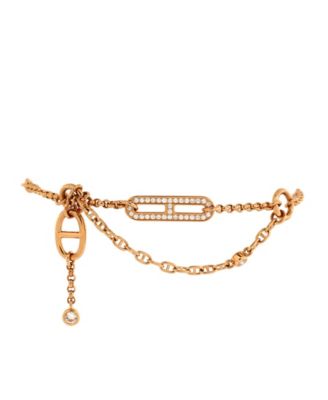 Pre-Owned HERMÈS - Chaine d'Ancre Chaos Bracelet 18K Rose Gold with Diamonds