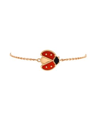 Pre-Owned Van Cleef & Arpels - Lucky Spring Open Wings Ladybug Bracelet 18k Rose Gold with Carnelian and Onyx