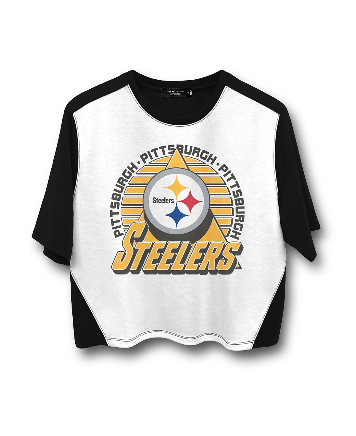 Junk Food Clothing Women's Nfl Pittsburgh Steelers Color Block Crop Tee