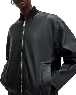 Yara Lea Leather Bomber Jacket