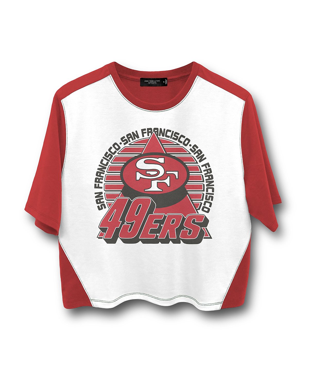 Junk Food Clothing Women's Nfl San Francisco 49ers Color Block Crop Tee