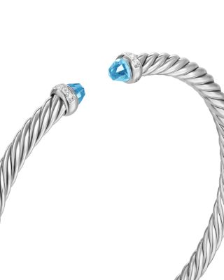 Cablespira Flex&reg; Bracelet in Sterling Silver with Diamonds, 4mm