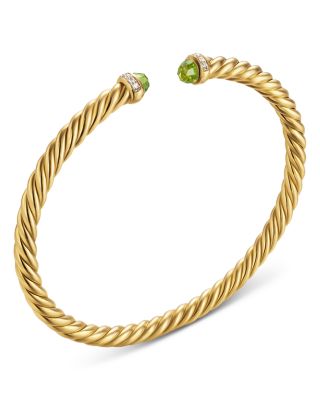 Cablespira Flex&reg; Bracelet in 18K Yellow Gold with Gemstones and Diamonds, 4mm