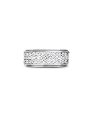 Men's Streamline&reg; Signet Ring in Sterling Silver with Diamonds, 10mm