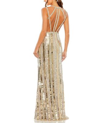 Halter Neck Embellished Detailed Back Gown