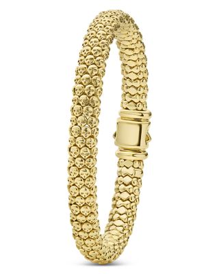 18K Yellow Gold Caviar Skull Bracelet
