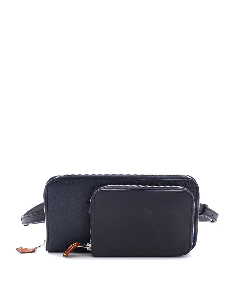 Pre-owned Pre-owned Hermes Hermes Nouveau To Go Wallet Epsom With Swift In Blue