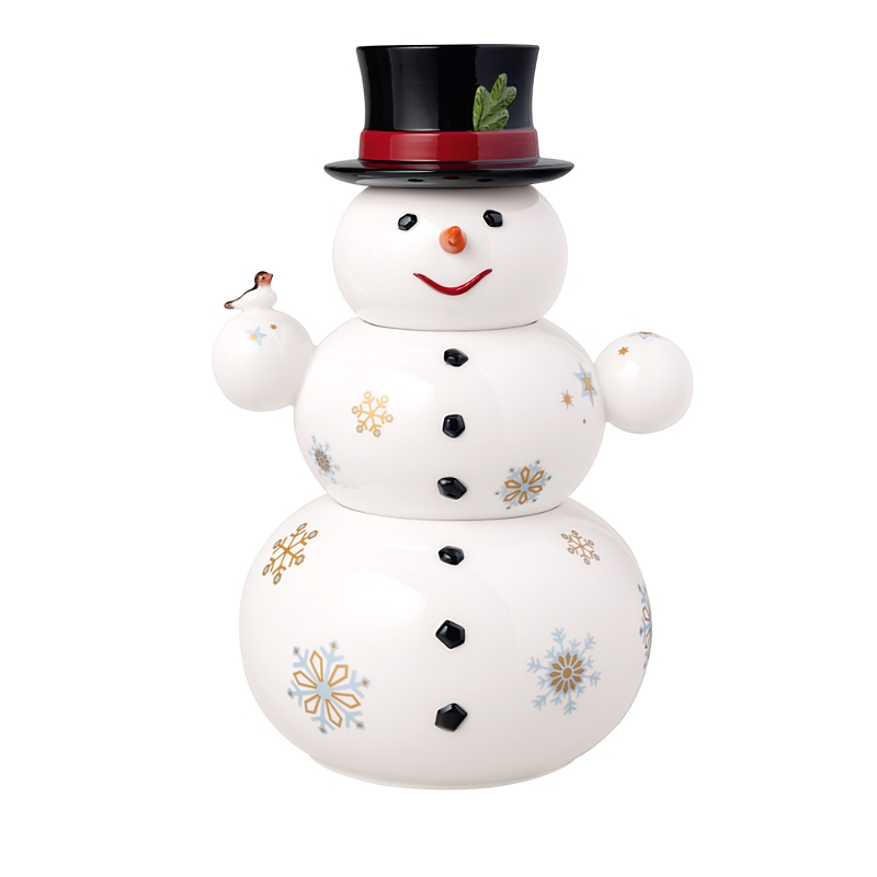 Villeroy & Boch Christmas Toy Memory Stacking Snowman Jar In Multi