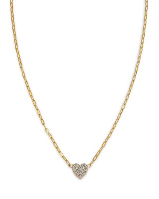 Bloomingdale's Fine Collection - Diamond Heart Pendant Necklace in 14K Yellow Gold, 0.25 tcw