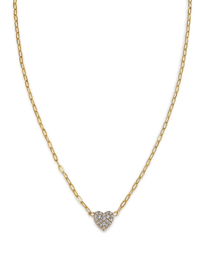 Bloomingdale's Fine Collection Diamond Heart Pendant Necklace in 14K Yellow Gold, 0.25 tcw