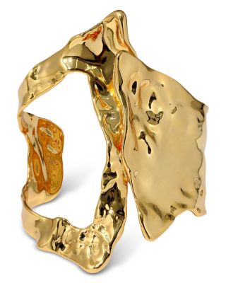 Alexis Bittar Brut Cutout Angular Cuff Bracelet in 14K Gold Plated