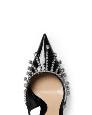 Women's Vernice Pointed Toe Crystal Chain Detail High Heel Slingback Pumps