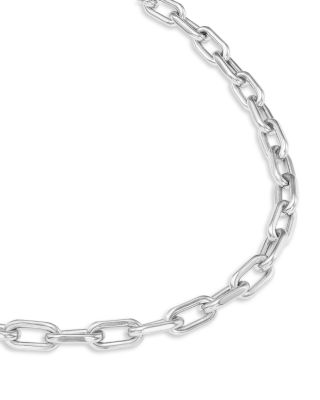Sterling Silver Polished Open Link Silver Chain Necklace, 16"