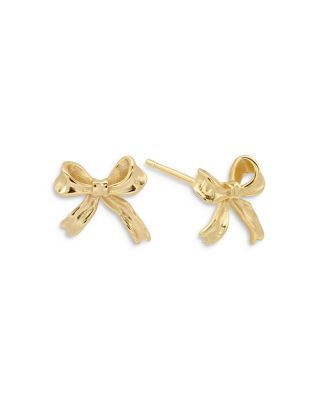 Shashi - Charlotte's Bow Stud Earrings in 14K Gold Plated Sterling Silver