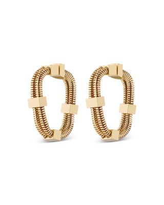 DEMARSON - Laina Double Snake Chain Statement Hoop Earrings in 12K Gold Plated