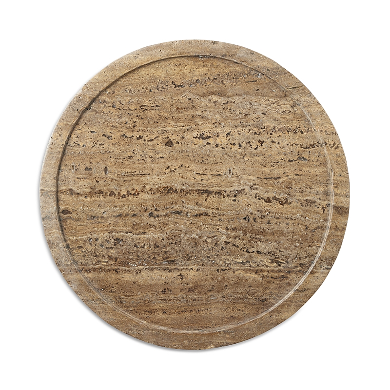 Blue Pheasant Laura Gray Travertine Lazy Susan In Gray