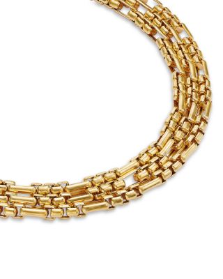 14K Yellow Gold Triple Layer Box Link Chain Bracelet