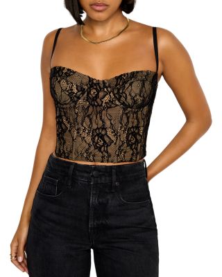 Good American - Velvet Lace Bustier Top