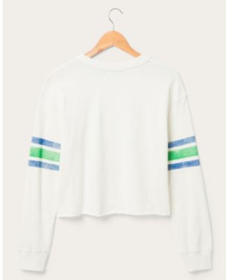  Women's NFL Seattle Seahawks Kickoff Crop Crew Fleece Sweatshirt