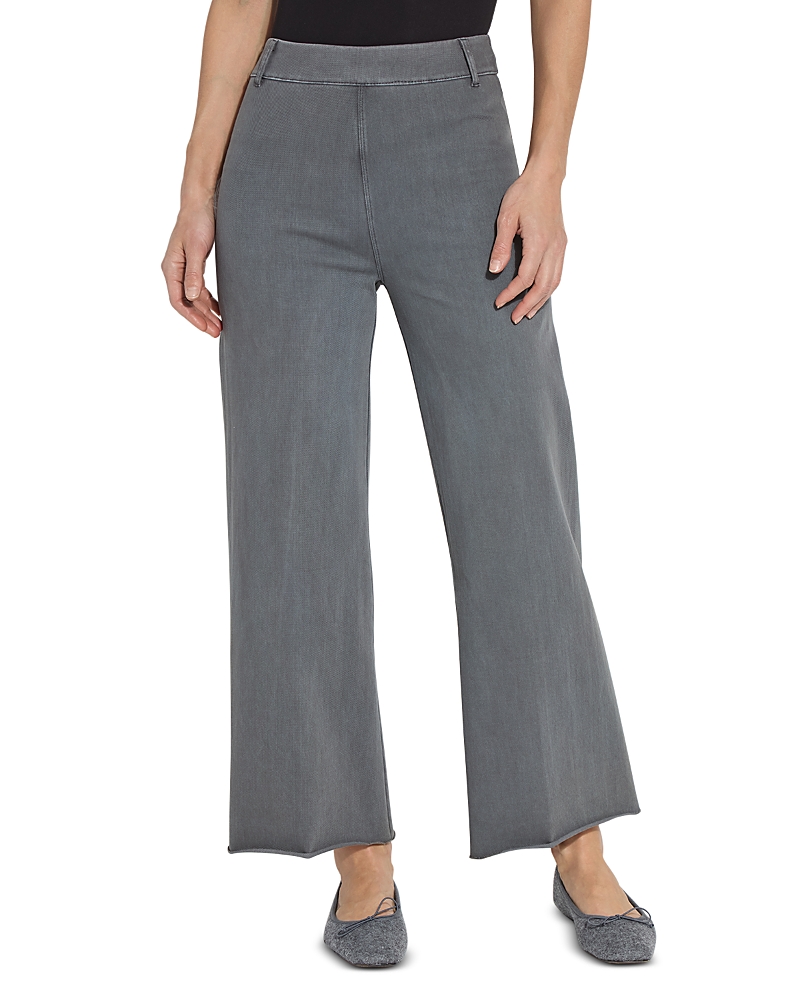Lyssé Erin Hi Waist Wide Leg Denim In Antique Wash Charcoal In Multi