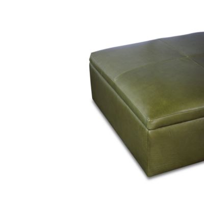 Alice Large Square Storage Ottoman, in Leather