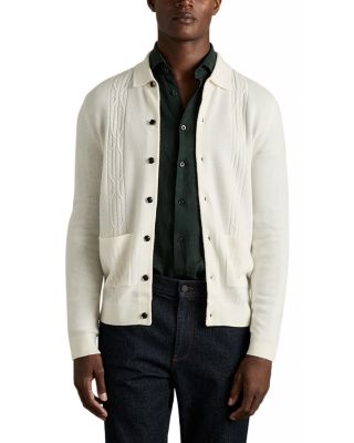 REISS - Lockhurst Wool Cable Knit Regular Fit Cardigan