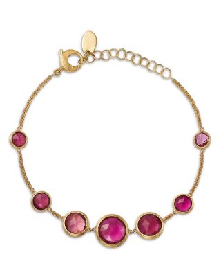 Marco Bicego - 18K Yellow Gold Jaipur Color Pink and Green Tourmaline Bezel Bracelet - Exclusive