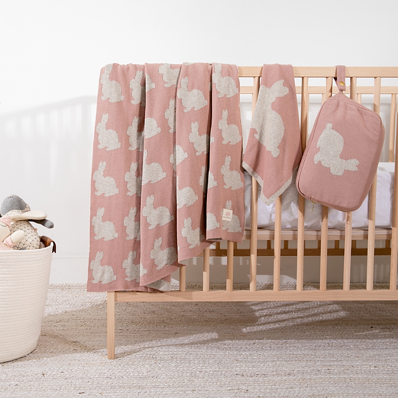 Pink Lemonade Bunny Baby Set In Pink/beige