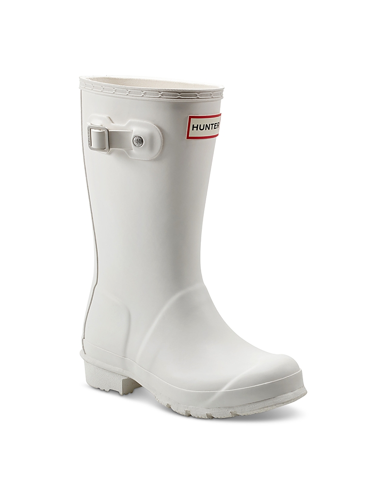 Hunter Big Kids Original Rain Boots 1 Ivory In British Ice Ivory