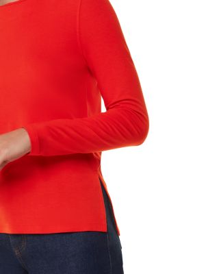 Slim Fit Boat Neck Top 