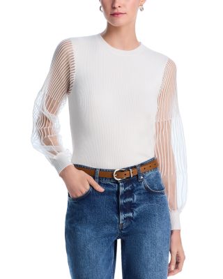 Sioni - Sheer Pleated Long Sleeve Sweater