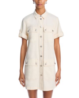 Warren Button Front Mini Dress