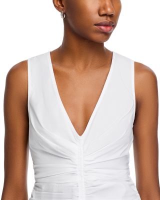 Aidan Ruched V Neck Top