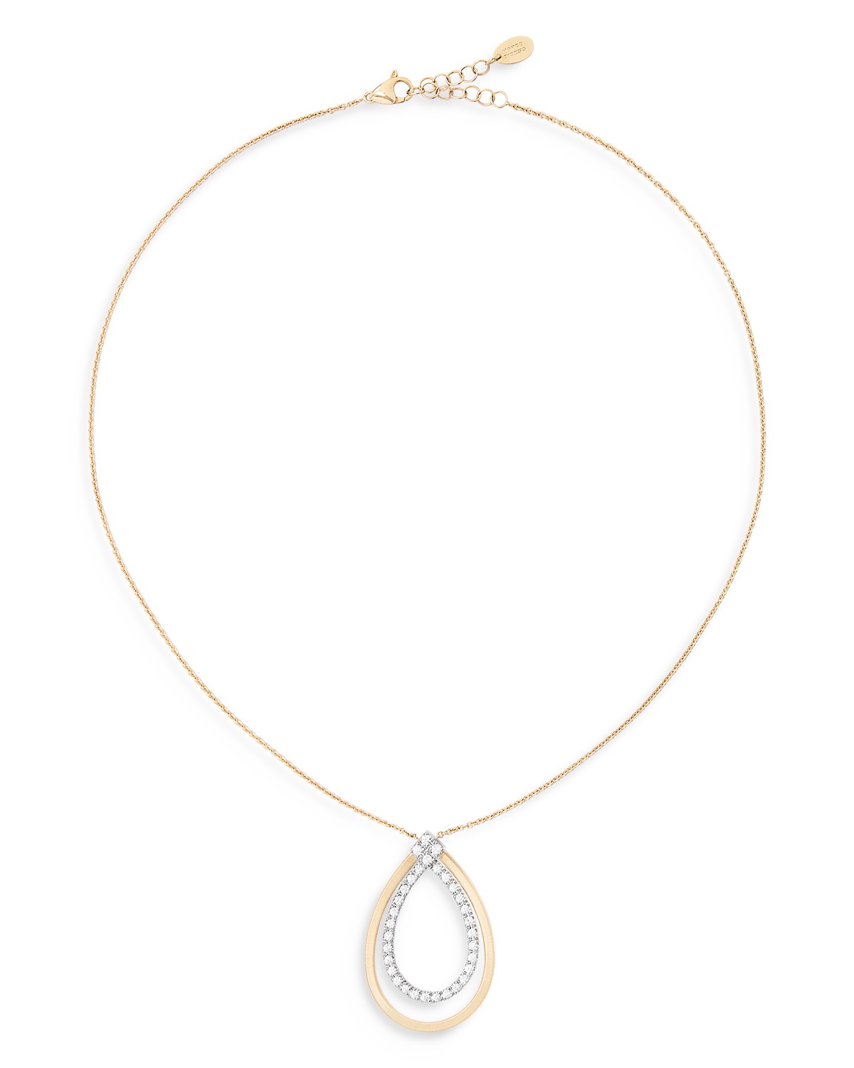 Marco Bicego 18K Yellow Gold Masai Diamond Cushion Cut Solitaire Coil Collar Necklace, 16.5"